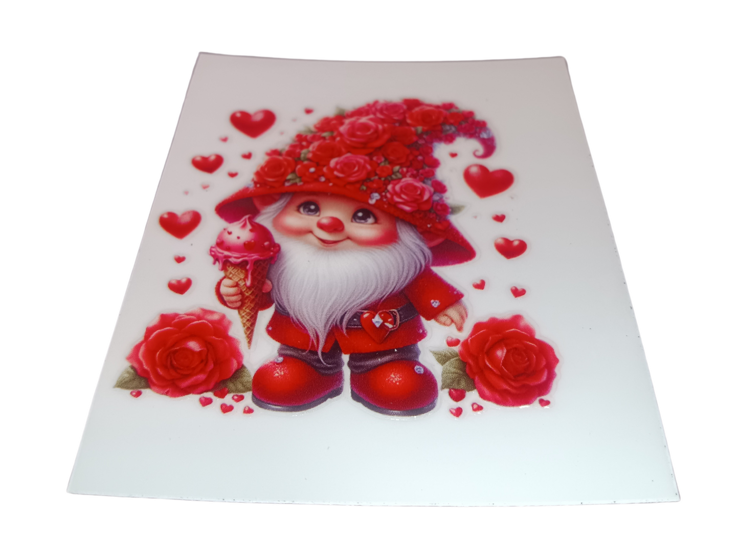 Red Rose Ice Cream Gnome Decal
