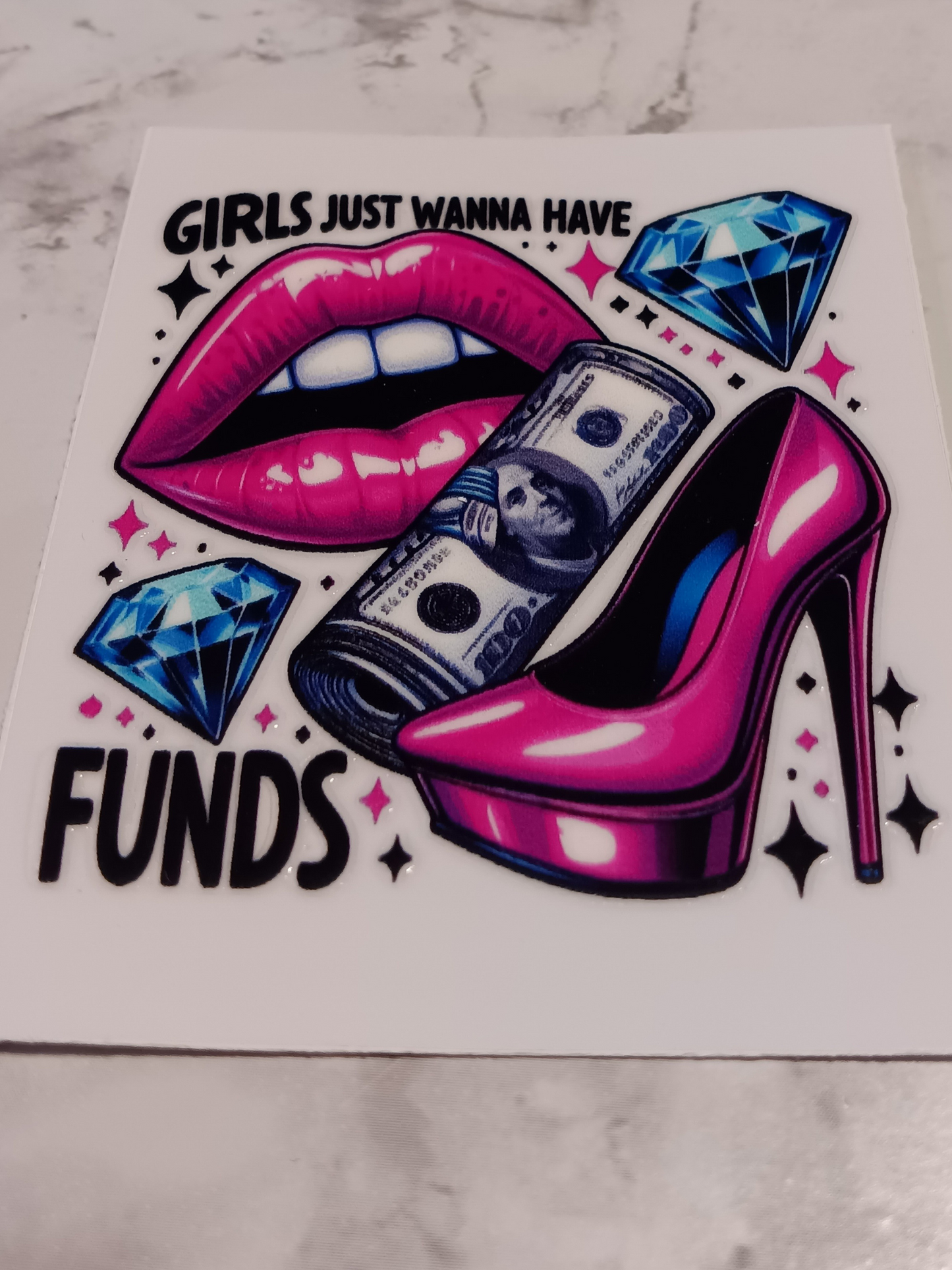 Two Diamonds - Girls Just Want To Have Funds Decal