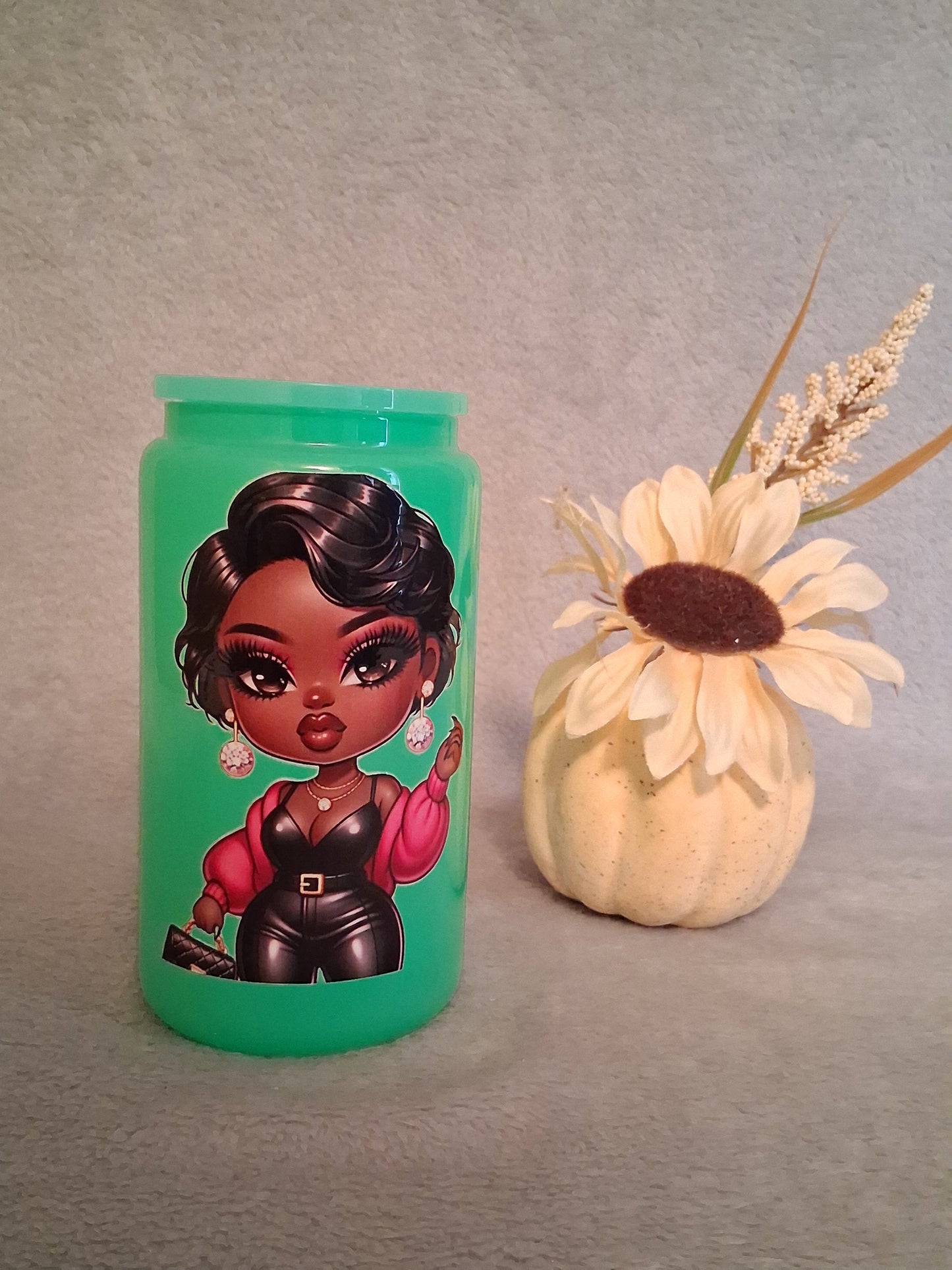 Ready To Ship Tumblers (Black Bob Melanin Woman)