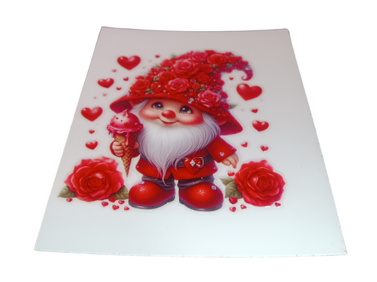 Red Rose Ice Cream Gnome Decal