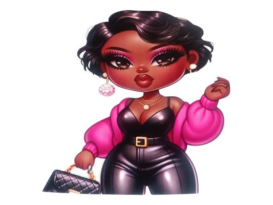 Black Bob Diamond Ball Earrings Melanin Women Decal