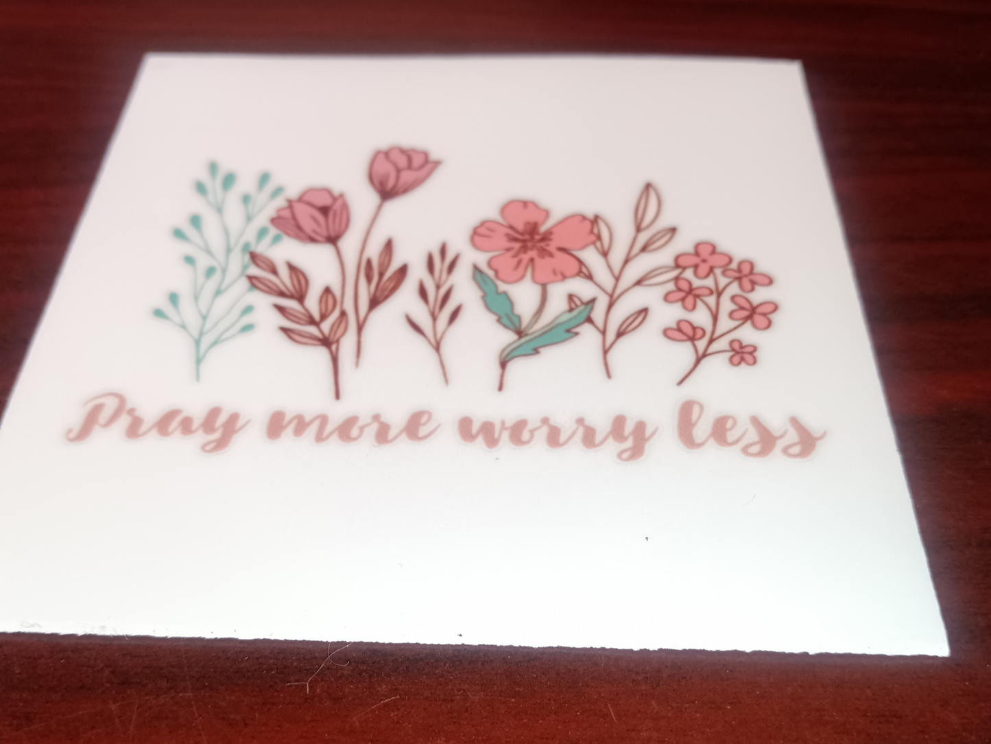 Pray More Worry Less Faith Decal