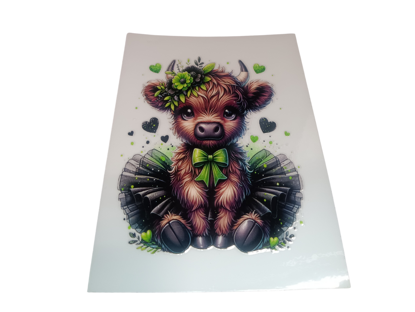 Green & Black Highland Cow Decal
