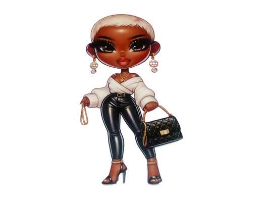 Blonde Pixie Ball Earrings Melanin Women Decal