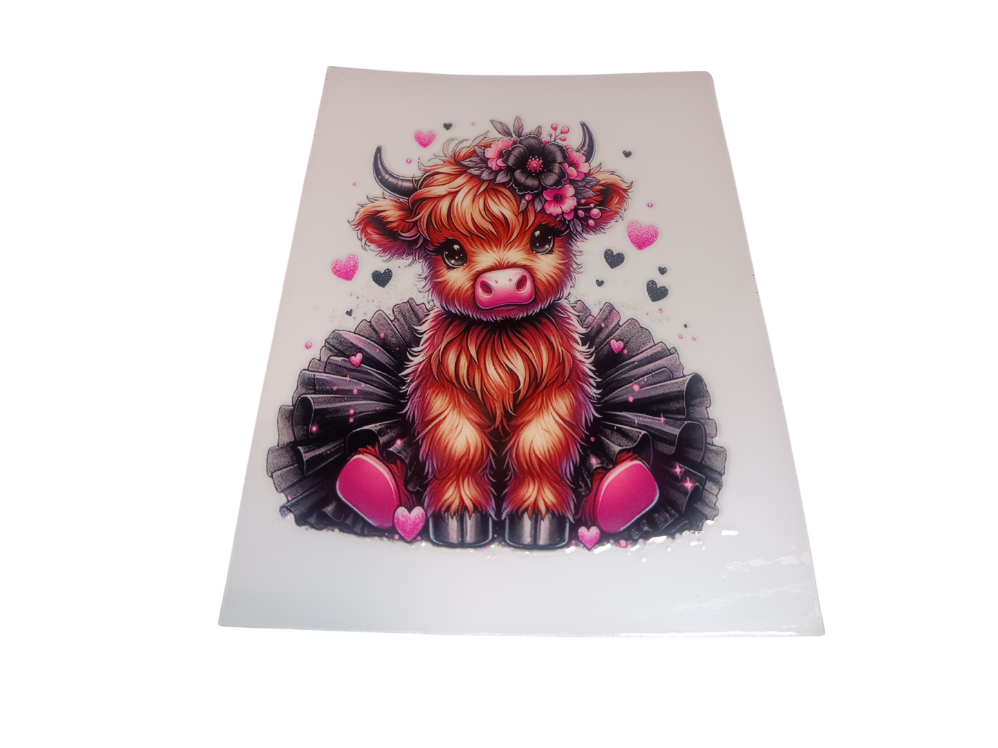 Pink Highland Cow Decal