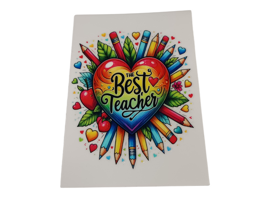 Best Teacher Heart Teacher Decal