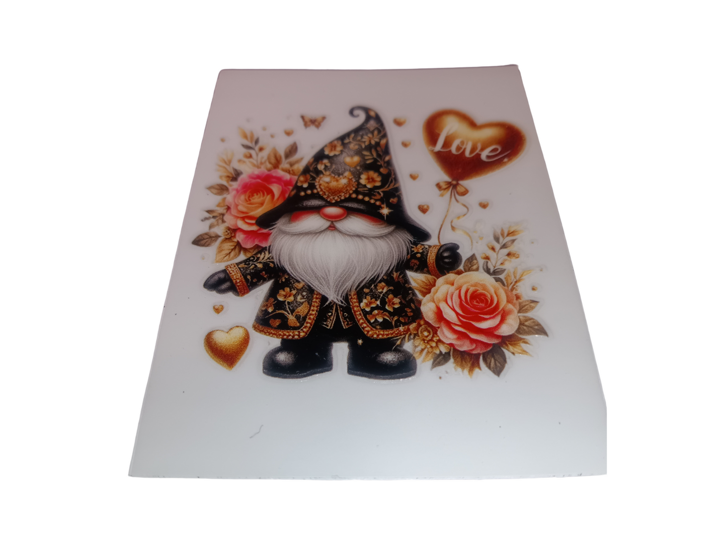 Black & Gold Love Gnome Decal