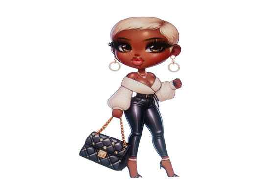 Blonde Pixie Hoop Earrings Melanin Women Decal