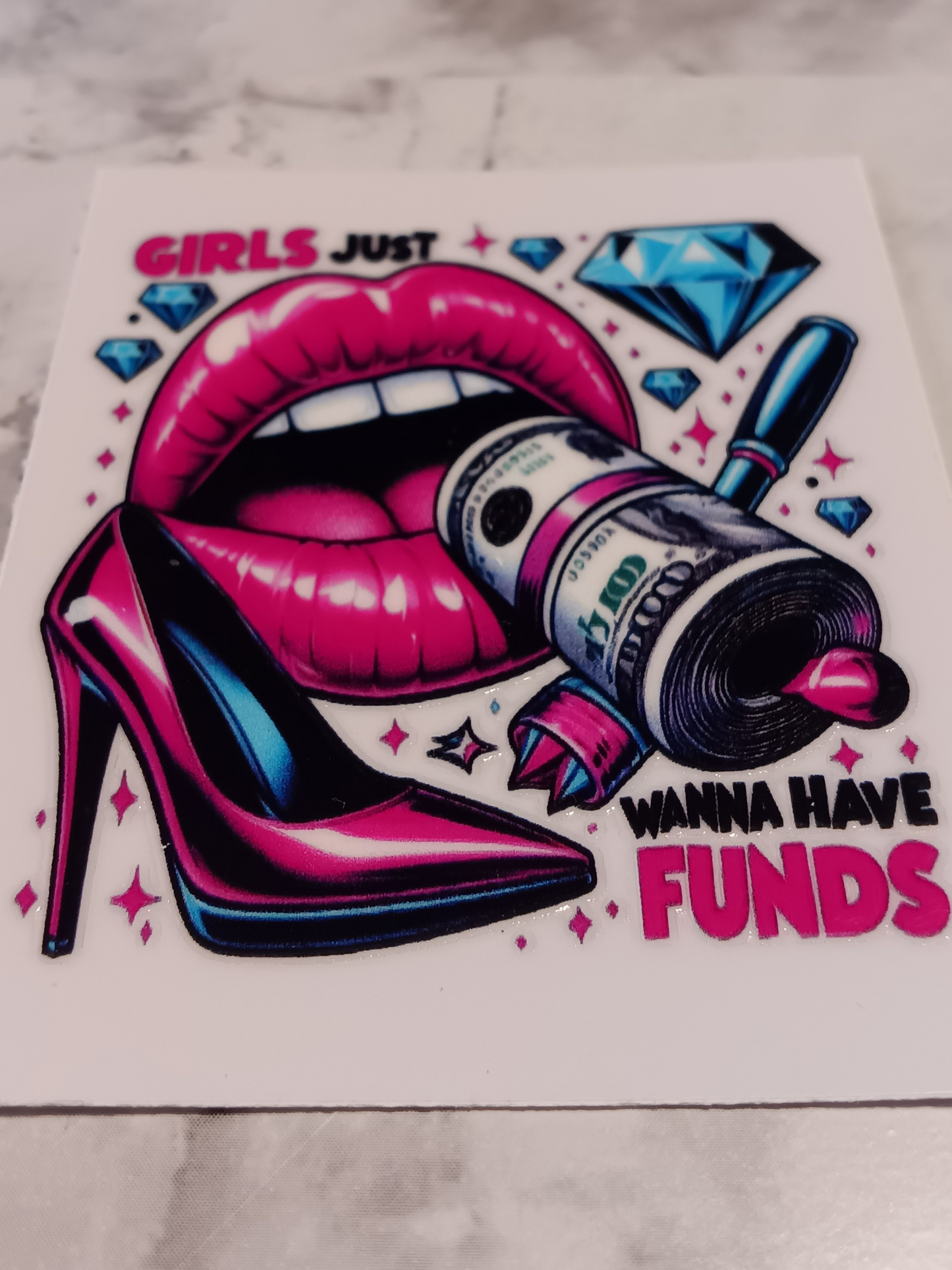 Pink Point Toe - Girls Just Want To Have Funds Decal (Copy)