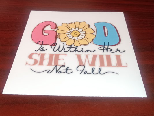 God Is With Her Faith Decal