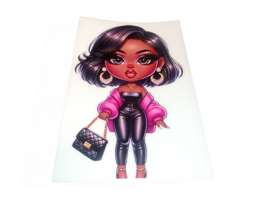 Black Bob Pink Jacket Melanin Women Decal