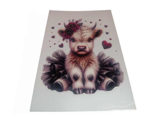 Maroon Highland Cow Decal