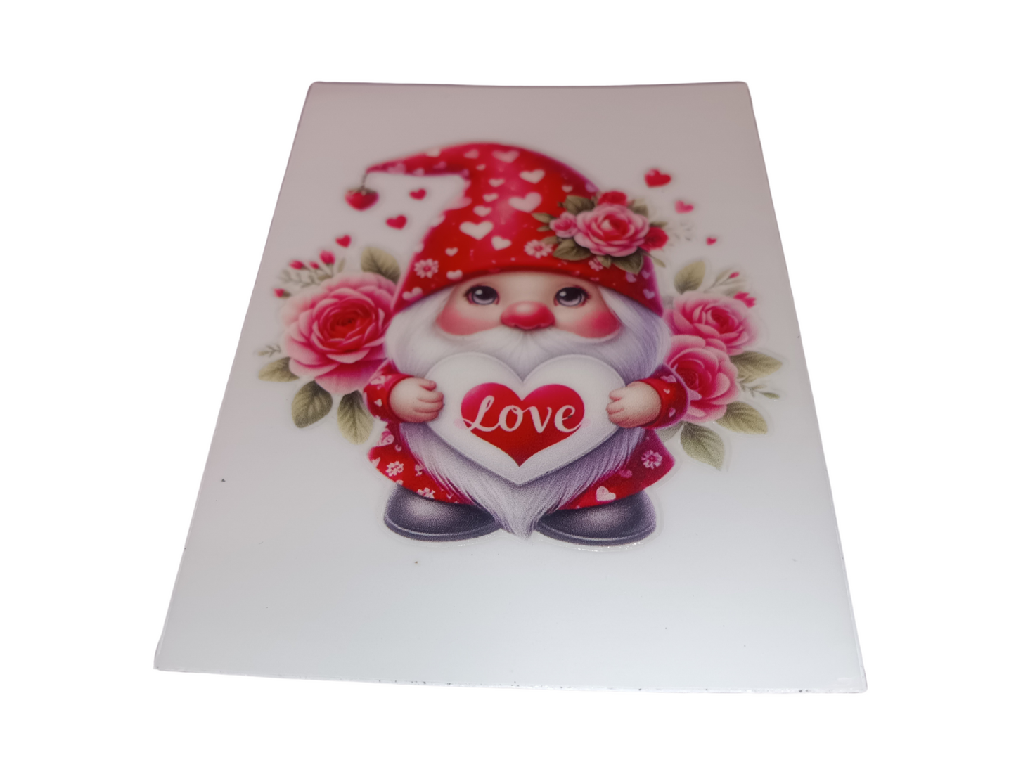 Red & White Love Gnome Decal