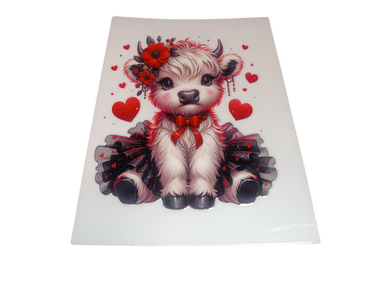 Red Highland Cow Decal