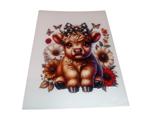Poka Dot Bow Highland Cow Decal