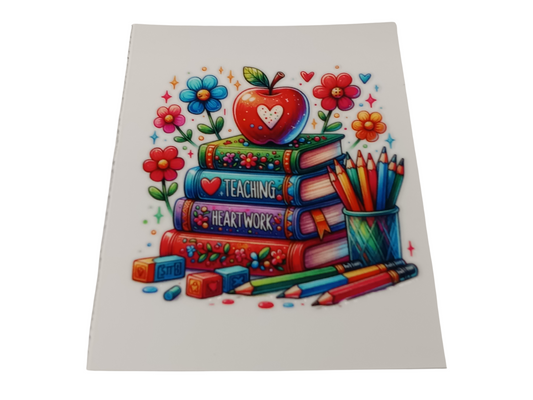 Single Heart Apple Teacher Decal