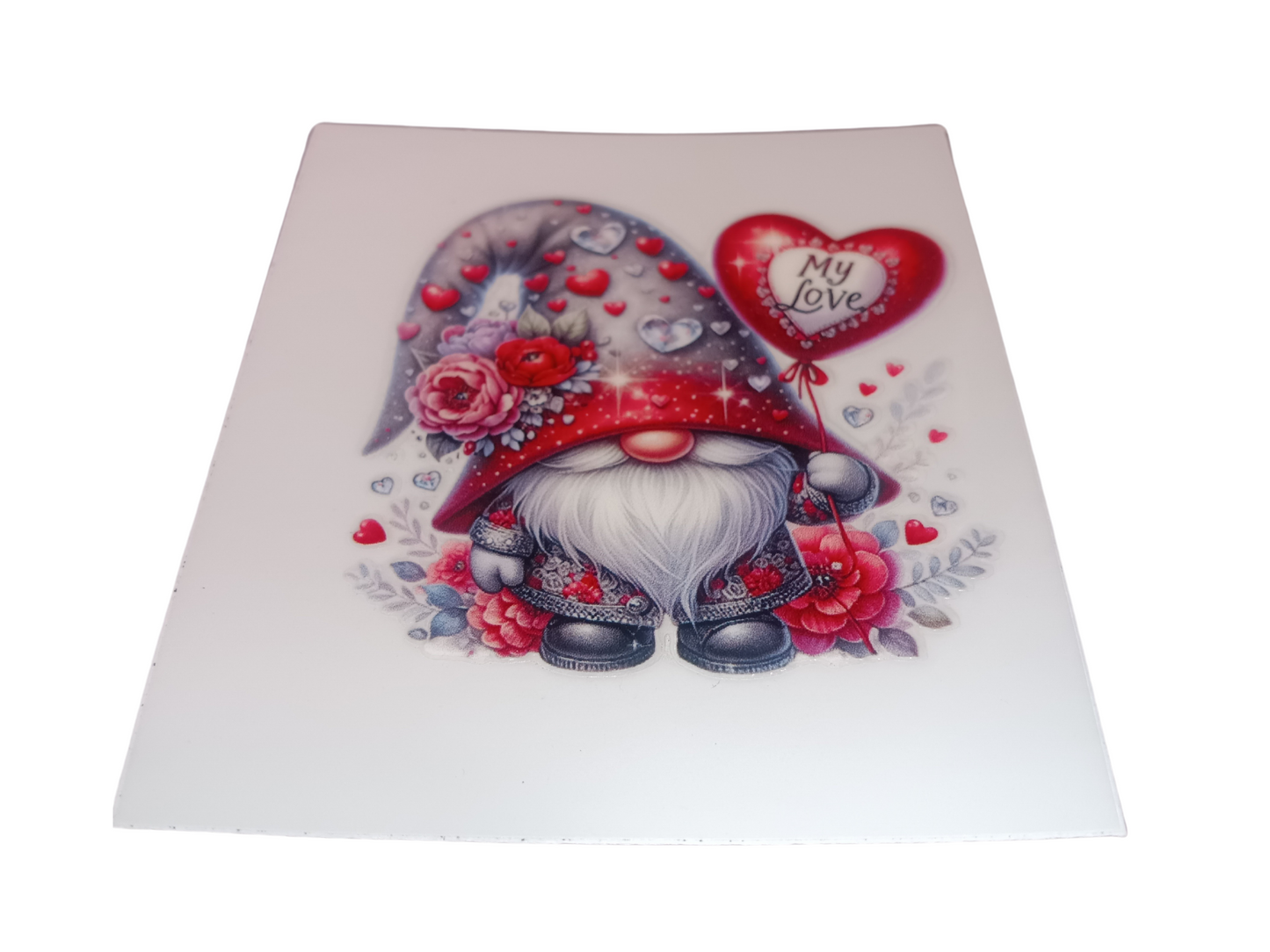 Red & Silver My Love Gnome Decal
