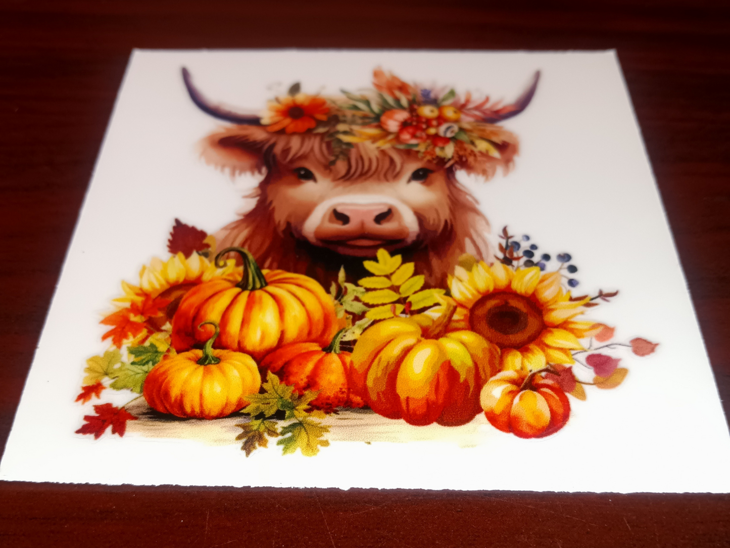 Left Top Berry Cow Fall Decal
