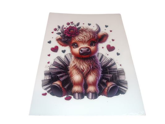 Brown Black & Maroon Highland Cow Decal