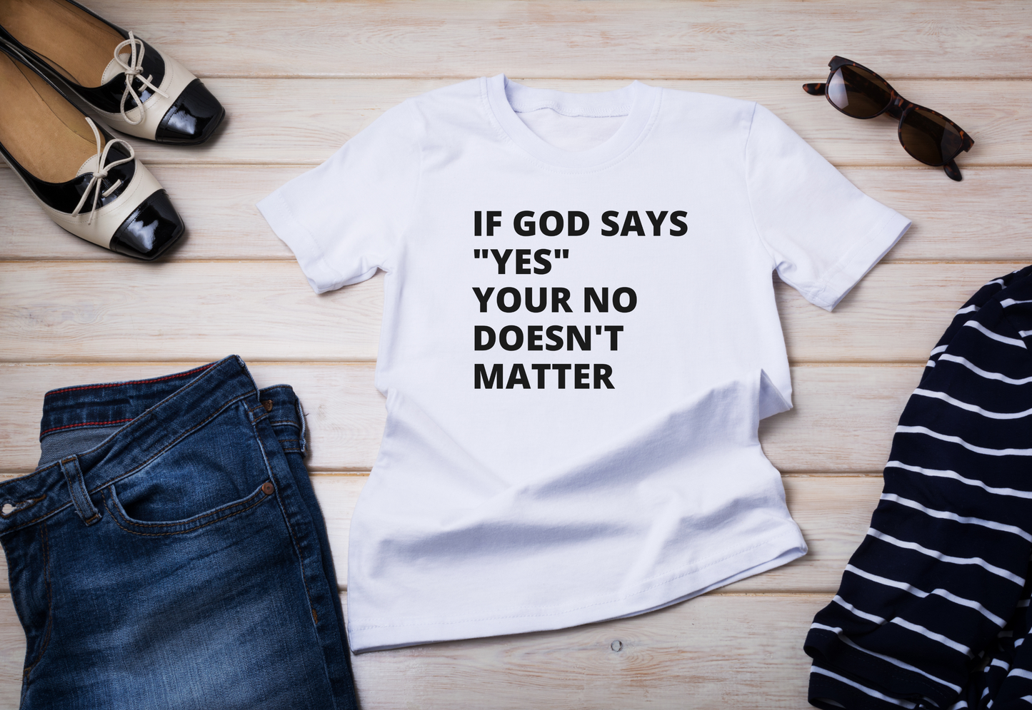 Short Sleeve Unisex If God Says Yes Affirmation T-Shirt