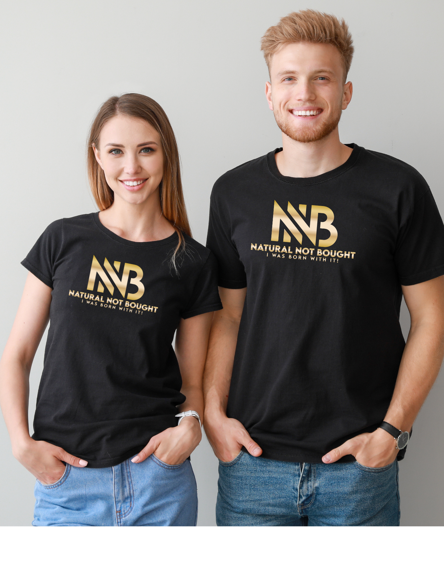 Unisex Gold Letter Black Logo T-Shirt